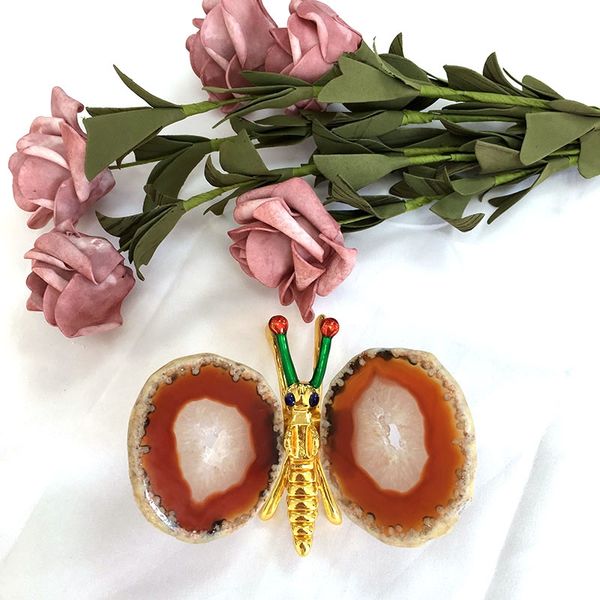 

natural gemstone agate geode carved butterfly figurine chakra healing crystal quartz wicca decor valentines day pink gift xyw