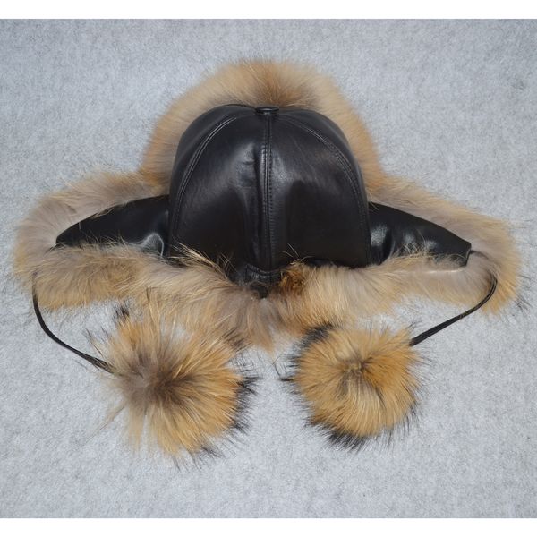 

2019 зима ветрозащитный русский натуральный натуральный мех лисы шляпа женщины теплое качество лиса мех бомбардировщик шляпы марка натуральн, Blue;gray