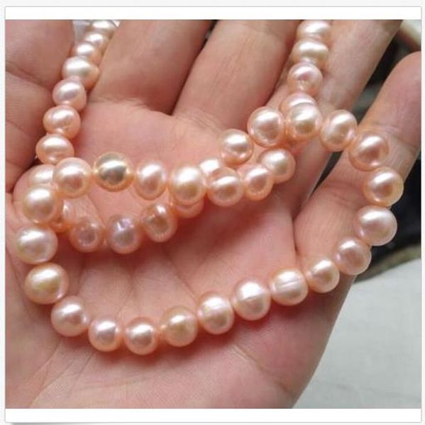 

pink 19"7-8 mm south sea natural gold pearl necklace 14k clasp, Silver