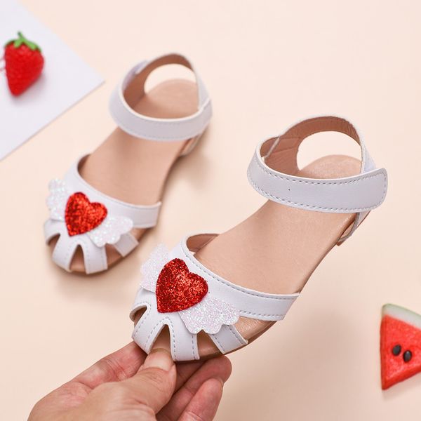 

new 2020 summer fashion flower 1 2 3  5 6 years old kids princess sandals girls toddler baby soft bottom shoes, Black;red