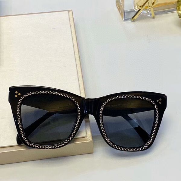 

fashion black cat eye sunglasses with stones gafas de sol men ladies designer sunglasses luxury designer glasses eyewear new with box, White;black