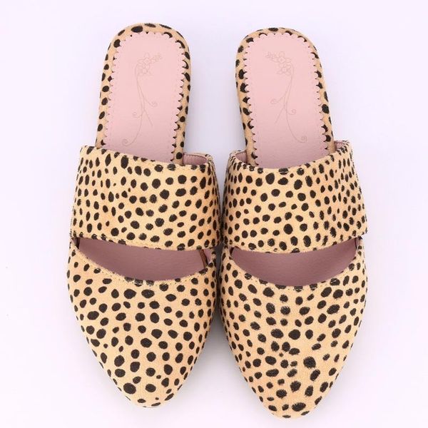 

women pointed toe sandals lazy slippers casual flat vintage style comfort leopard sandals shoes sandalias mujer #lr4, Black