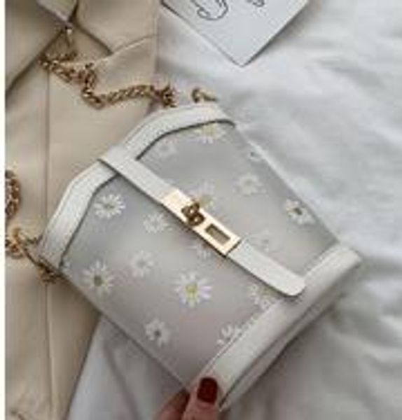 

translucent small bag 2020 wave fashion wild ins messenger designer female bag chain bucket bag