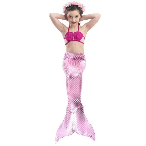 

little mermaid tails for swimming costume mermaid tail cosplay girls swimsuit kids children swimmable suit monofin, Blue