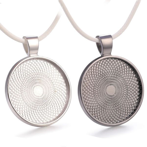 

1/5/10pcs 25mm cabochon cameo white 45mm genuine leather rope necklace pendant diy making jewelry handmade accessories wholesale, Blue;slivery