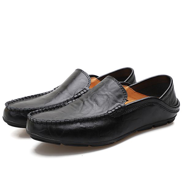 

2019 suede man casual shoes classic leather men shoes breathable lace-up man loafers moccasins soft driving men hc-230, Black