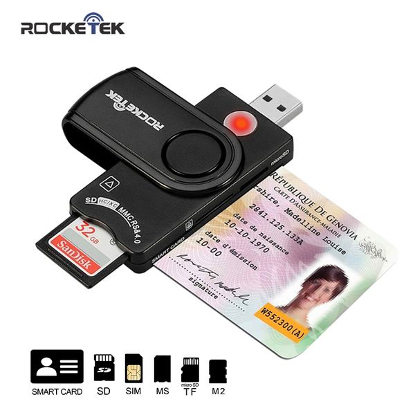 2019 rocketek usb 2 0 multi smart card reader sd tf ms m2 micro sd memory id bank card sim cloner connector adapter pccomputer from bananastore ms card