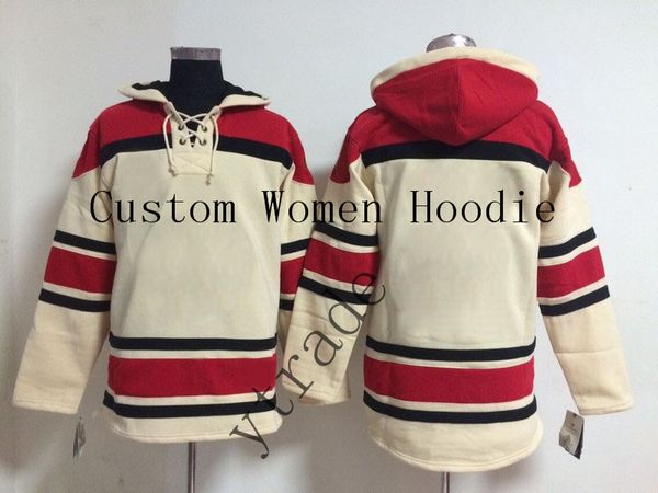 

selling women's hoodies ladies winter custom hoodie hockey jackets long sleeve autumn female outdoor wear size s-xxl high quality, Black;red