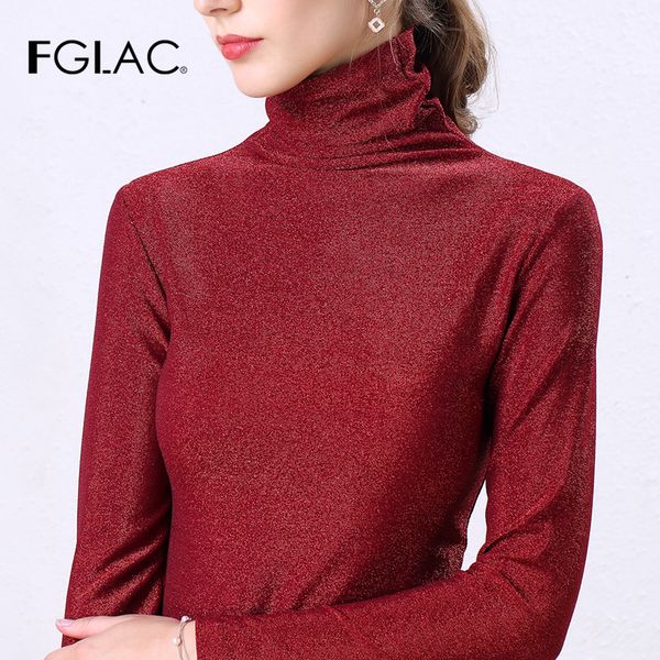 

new 2020 autumn long sleeve mesh t-shirt elegant slim turtleneck women plus size 3xl women shirt blusas, White