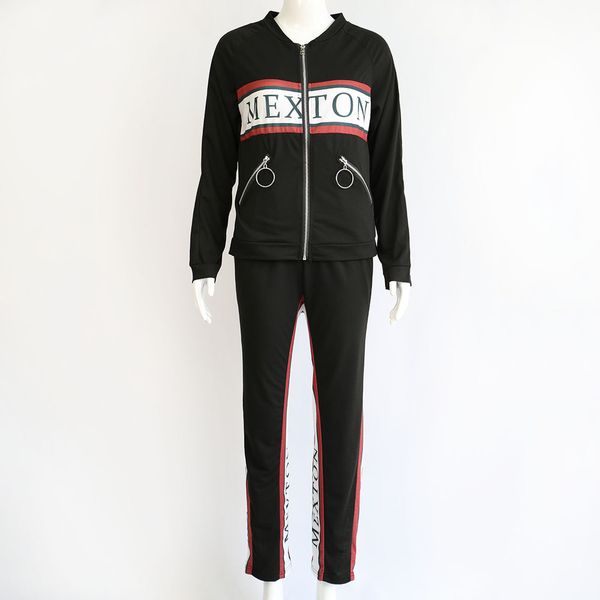 

2019 season suit-dress printing zipper street time leisure time suit, Gray