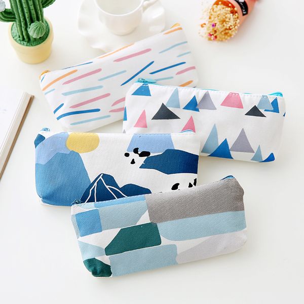 

cute lovely forest style canvas pencil bag large capacity student kids study cosmetic pen case gift stationery school supplies