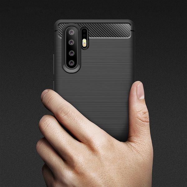 

carbon fiber protective silica gel back case for huawei p30 pro p20 lite p10 plus p9 p8 crash proof cover