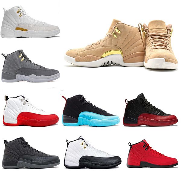 

zapato mens basketball shoes 12 man taxi playoff triple white gray black gym barons cherry red flu game sport sneaker discount