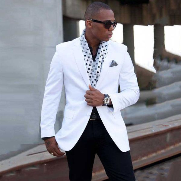 

2019 white 2 pieces mens wedding suits for groom jacket+pants custom made mens suits groom tuxedos groomsmen suits, Black;gray