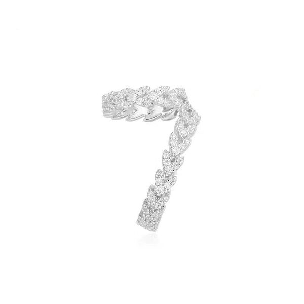 

Fashion trend in Europe and America single wheat ear with micro zircon Earbone clip personality and temperament double row diamond earless c