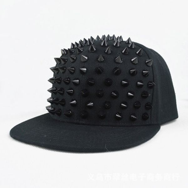 

seller punk hedgehog rock hip hop silver rivet stud spike spiky hat cap hip-hop caps, Blue;gray