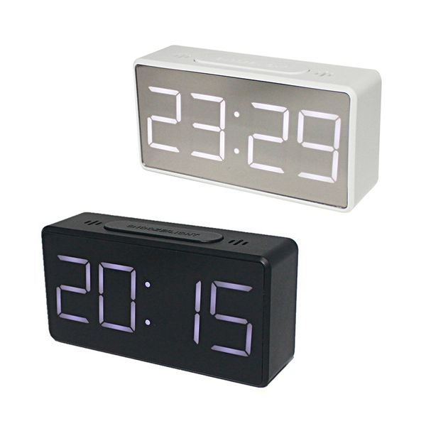 

mirror alarm clock led digital display electronic time temperature calendar table alarm clock usb charging student desk clocks