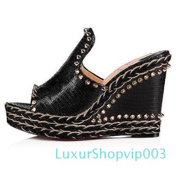 

white,black leather red bottom women shoes dona martha espadrille wedge platform slip on easy wear ladies high heels party wedding