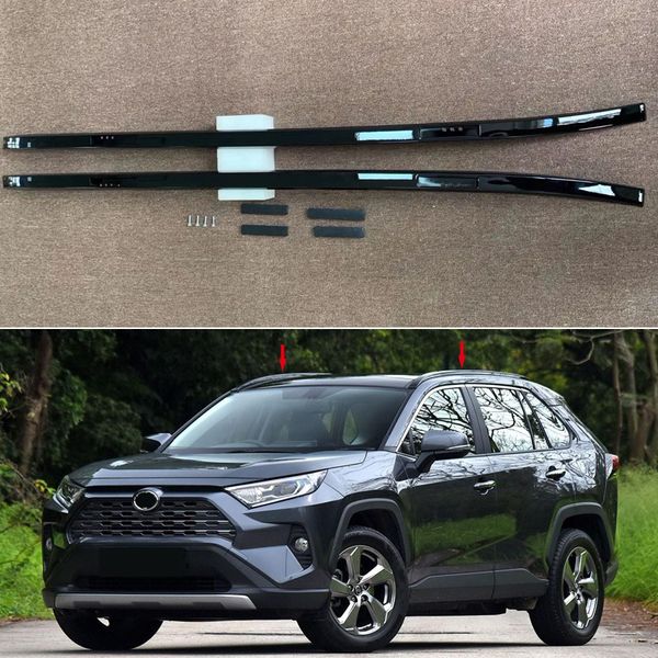 

fit for toyota rav4 xa50 2019 2020 black aluminum alloy car auto roof rack rails bars carrier bar