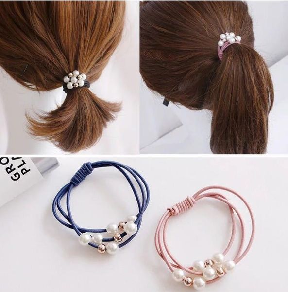 Three In One Pearl Hair Band Tied Hair Head Rope Korean Adult