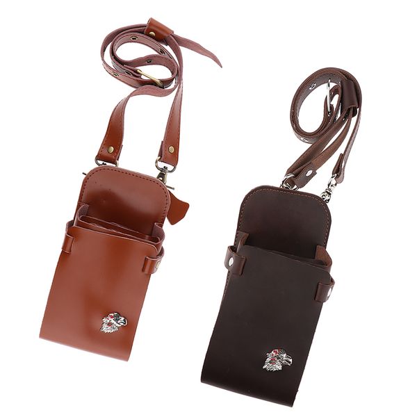 

20 cm 7.9 inches genuine leather salon barber scissors hairdressing tools holster waist bag w/ belt, 2 pcs, 2 colors