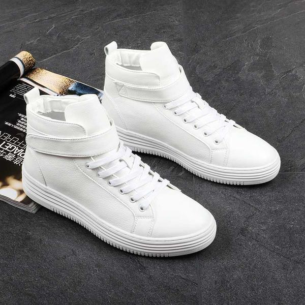 

mens fashion genuine leather boots white shoes flat platform boot breathable high ankle bota masculina sapatos, Black
