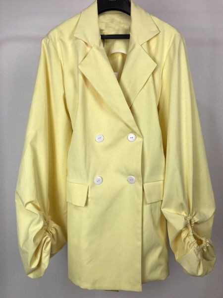 

2019 spring fashion coat women bow double breated coat outerwear ddxgz3, White;black