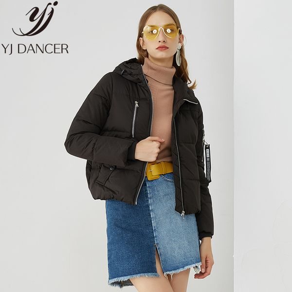 

2019 winter new fashion women's down jacket zipper design personalized overcoat long sleeve warm down coat female nice040, Black