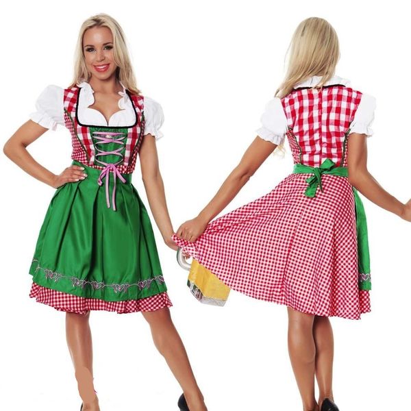 

5pcs/lot halloween costumes for women oktoberfest costume octoberfest maid costume party female oktoberfest dress beer costume, White