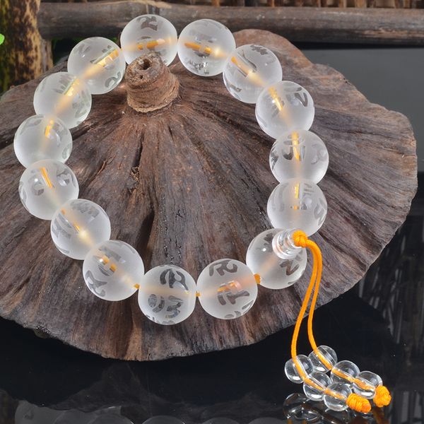 

lko om mani padme hum bracelet yellow rope tie glass beeds crystal bracelets for women and men ing, Golden;silver