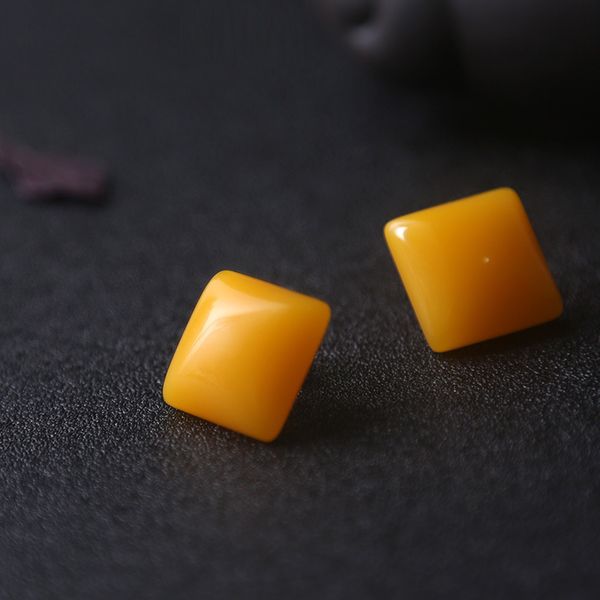 

stylist hand made plain qinghuan taiwan ear for natural stone yellow silver needle, Golden;silver