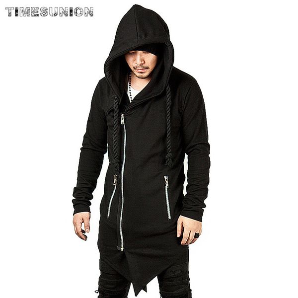 

2020 assassin creed sweatercoat dark tie hooded loose coat zipper hoodies black dark grey hoodies men dropshipping