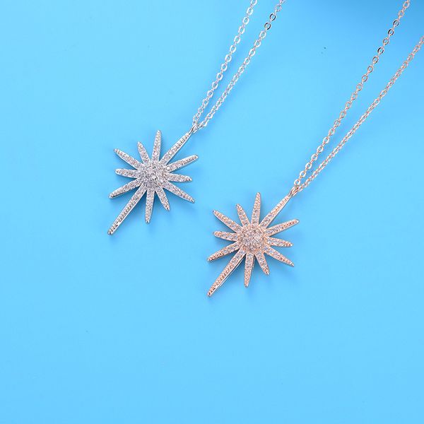 

new arrival flower shape inlaid zircon pendant necklace for female exquisite accessories anniversary wedding party gifts cnl237q, Silver