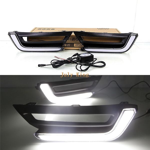 

july king led light guide daytime running lights led front bumper drl case for honda crv cr-v 2017-2020 high version