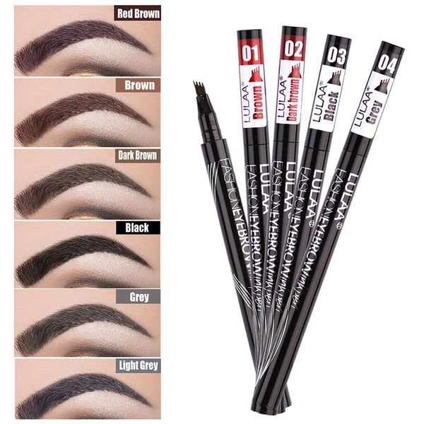 

liquid eyebrow pen eyebrow enhancer 6 colors four head micro eyebrow pencil 4-fork eye brow pen lasting 24-hours waterproof