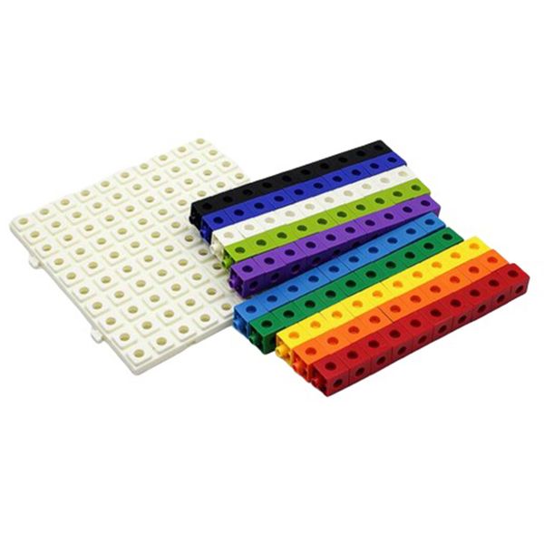 

100pcs 10 colors multilink linking counting cubes snap blocks education math
