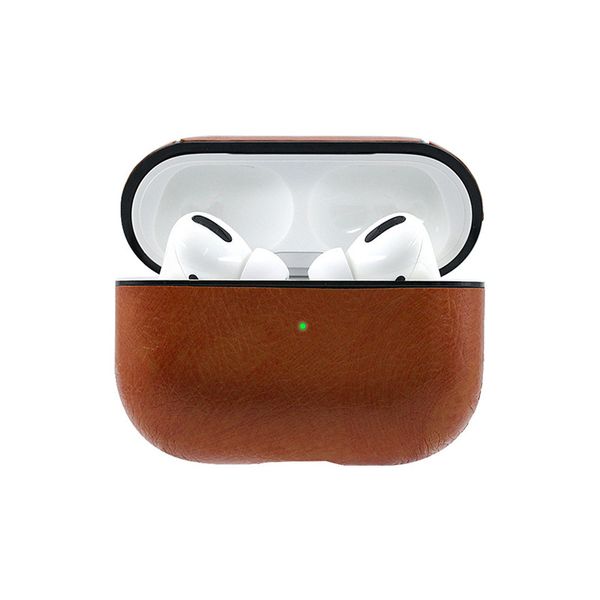 Caso de couro de luxo para Airpods Pro Anti-outono Business Cover para Fone de Ouvido 2 1