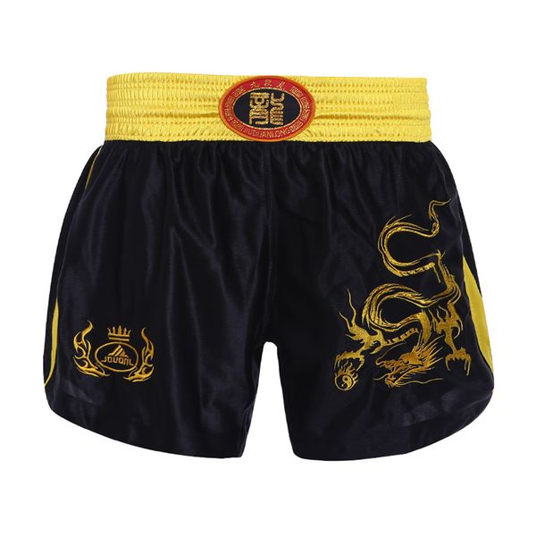 

jduanl dragon kids adults boxing trunks muay thai shorts martial arts wushu sanda sparring boxer fight clothing deo, Blue