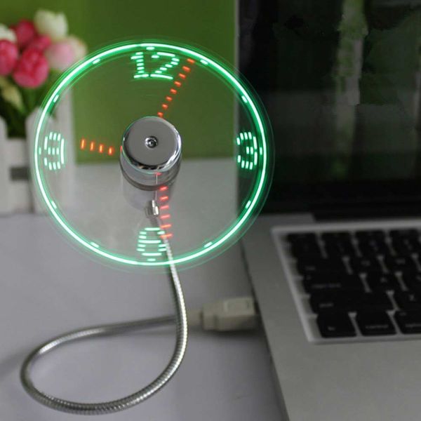 

new arrival led usb fan clock cool colorful display fan adjustable usb gadget for pc power bank led usb fan dropshipping