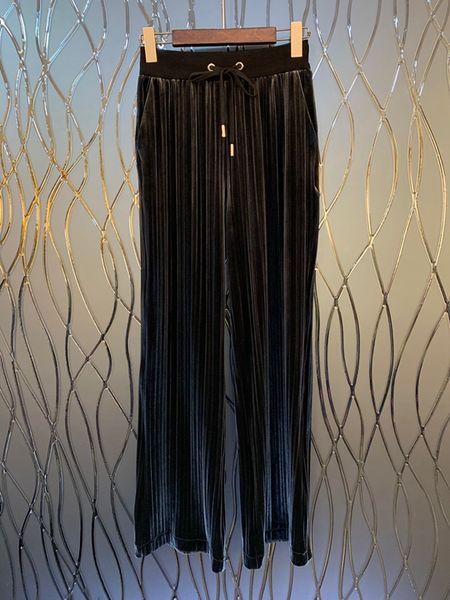 

2019 new women wild winter elastic waist strap crease slacks 924, Black;white