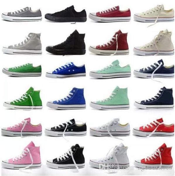 

2020 new big size45 low high casual shoes style sports stars chuck classic canvas shoe sneakers conve men women canvas shoes retail, Black