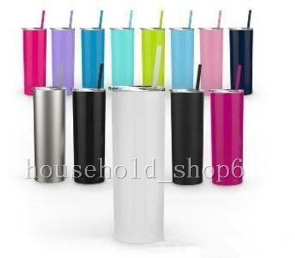 

20 унц. тощие чашки двойные стены бутылка из нержавеющей стали творческий прямо кубок питьевой воды большая емкость чашки логотип индивидуал