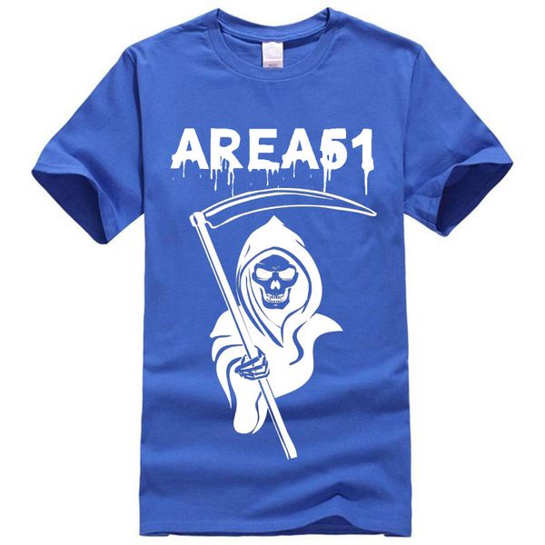 

skull sickle death personality street t-shirt cotton men's short-sleeved shirt u.s. district 51 mysterious element short-sleeved shirt, White;black