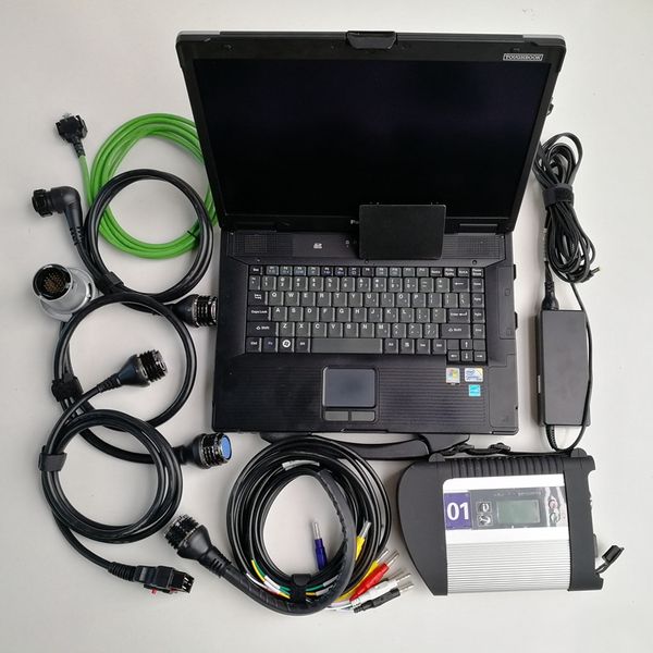 

cf52 used lapcomputer toughbook+ mb star c4 sd connect + ssd 2018.12 expert mode diagnostics + compact 4 star diagnosis tool