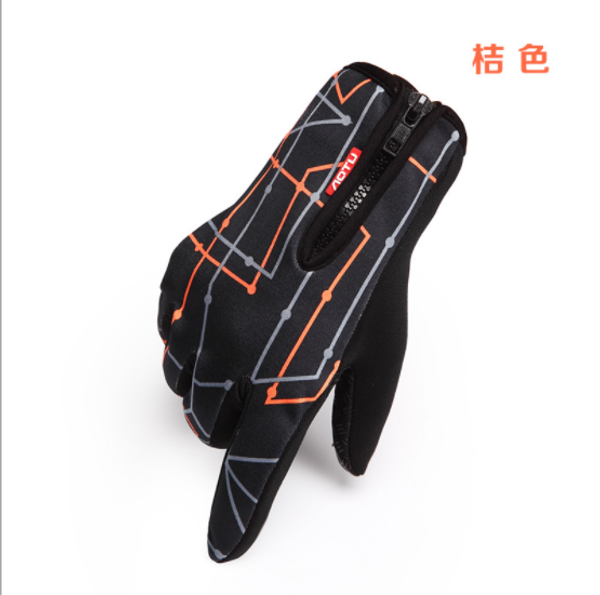 

new winter mens warm and wind-proof waterproof gloves ladies non-slip touch screen ski fashion riding women gloves, Black