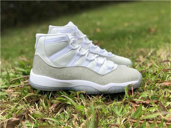 

metallic with white box 11 silver wmns brand vast grey 11s ar0715-100 fiber women basketball shoes sneakers