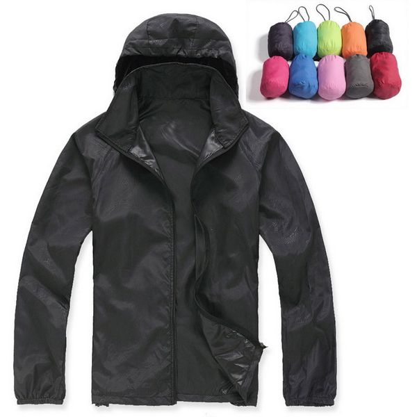 

lovers sun protection skin summer jacket women men 2017 spring fashion female coats women's foldable hooded jackets,am034, Black;brown
