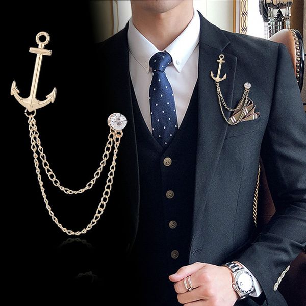 

кисточкой брошь anchor знак британский флот урожай броши rhinestone костюм пальто нагрудные pin мужские ювелирные изделия свадебные аксессуа, Gray