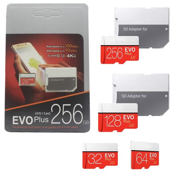 32GB 64GB 128GB 256GB Cartão SD EVO Plus Class10 UHS-1good MicroSDXC UHS-Cartão Tablet PC Cartão TF Câmera Digital Smartphone