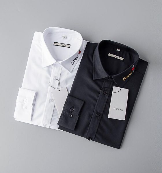 

men's business casual shirt men's long sleeve stripe slim fit healthy social men's new fashion plaid shirt -3xl#161, White;black